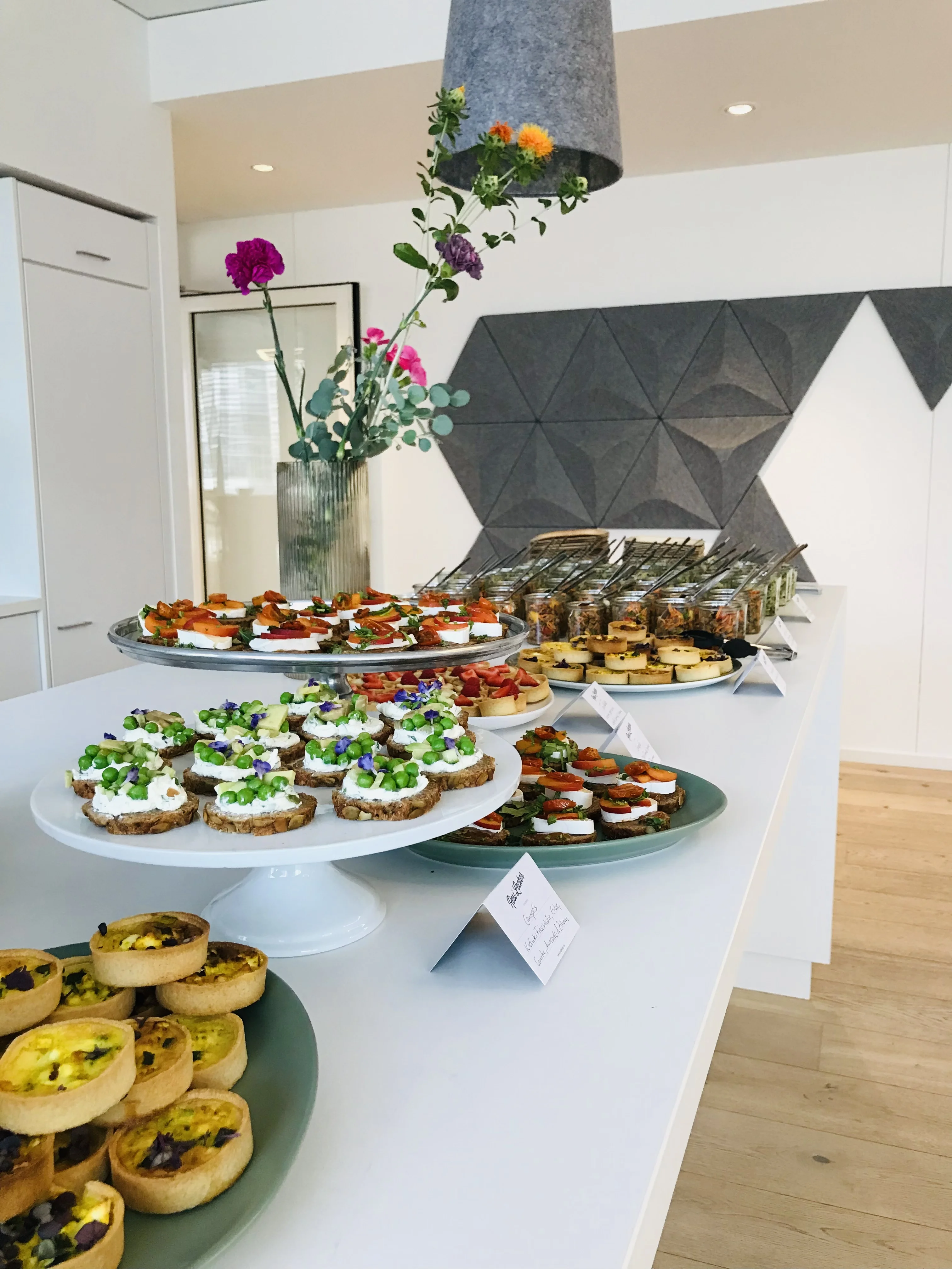 Ein aufgebautes Catering